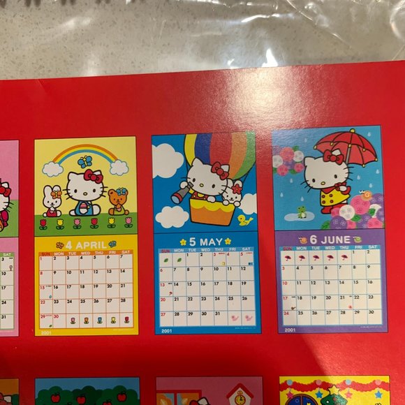 HELLO KITTY 2001 CALENDAR + STICKERS MADE IN JAPAN - Picture 10 of 12